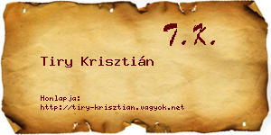 Tiry Krisztián névjegykártya